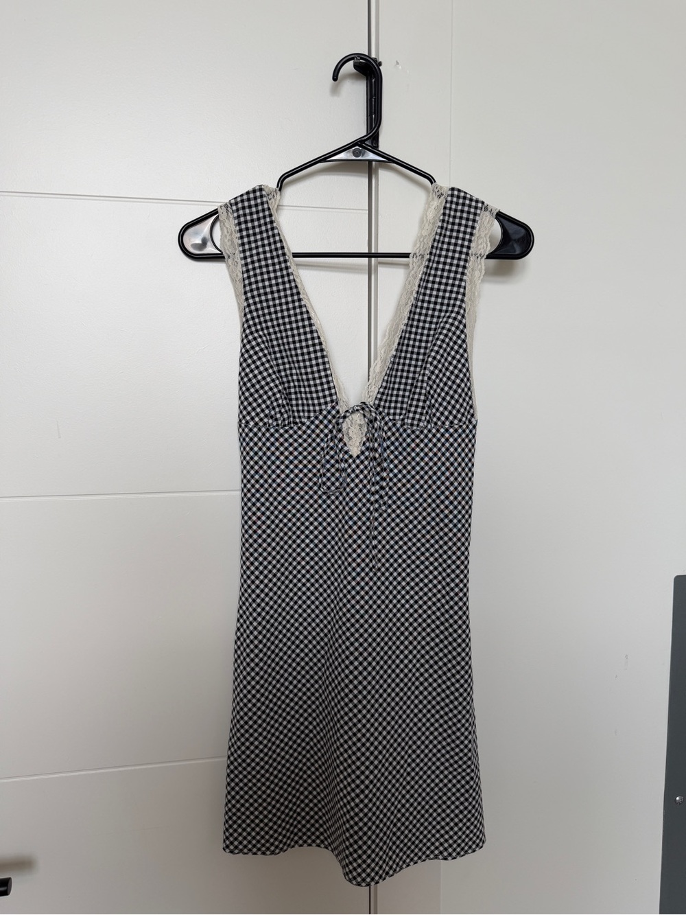 Cotton Candy Black and White Gingham Mini Dress
